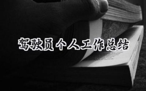 驾驶员个人工作总结(14篇）