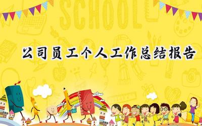 公司员工个人工作总结报告(15篇）