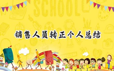 销售人员转正个人总结(9篇）