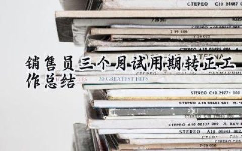 销售员三个月试用期转正工作总结(17篇）