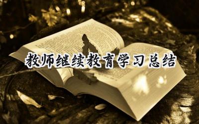 教师继续教育学习总结(11篇）