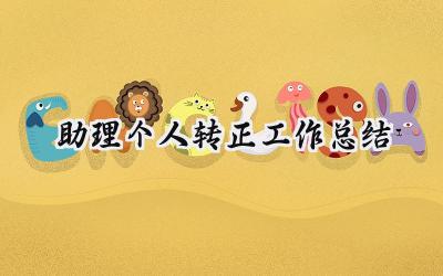 助理个人转正工作总结(10篇）