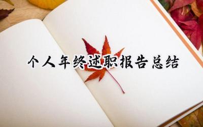 个人年终述职报告总结(11篇）