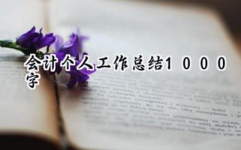 会计个人工作总结1000字(15篇）
