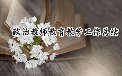 政治教师教育教学工作总结(4篇）