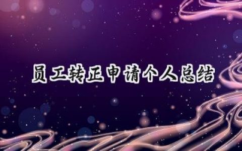员工转正申请个人总结(15篇）