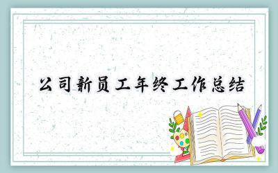 公司新员工年终工作总结(9篇）