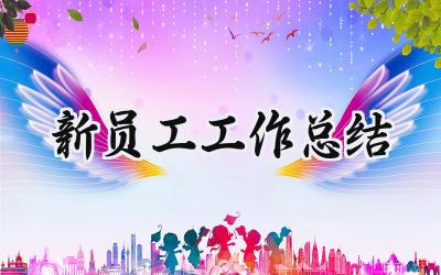新员工工作总结(10篇）