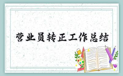 营业员转正工作总结(10篇）