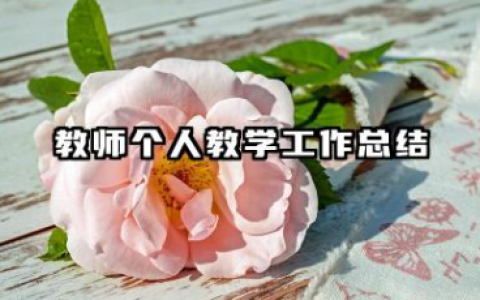 教师工作总结个人工作总结 教师个人教学工作总结