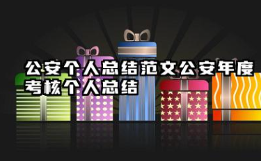 公安个人总结范文 公安年度考核个人总结