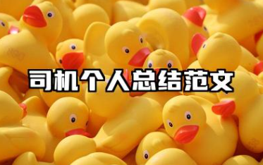 司机个人总结范文 司机年度考核个人总结