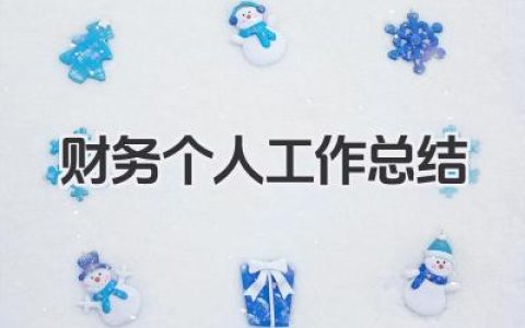财务个人工作总结 财务岗位个人工作归纳​