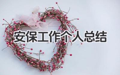 安保工作个人总结 安全保卫个人工作纪实