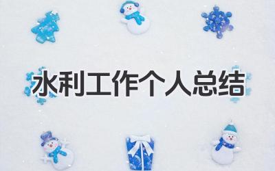 水利工作个人总结 水利项目工作个人总结​