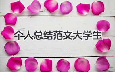 个人总结范文大学生 大学生个人总结范文示例