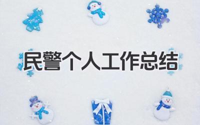 民警个人工作总结 人民警察个人工作汇报