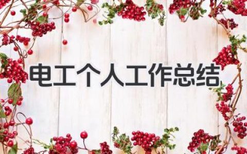 电工个人工作总结 电工岗位工作个人总结​