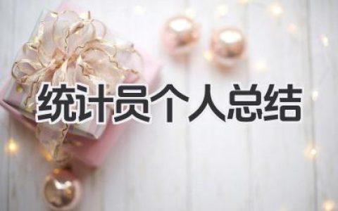 统计员个人总结 统计岗位工作个人总结​