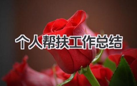 个人帮扶工作总结 个人帮扶工作实践总结​