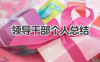 领导干部个人总结 领导岗位工作个人总结​