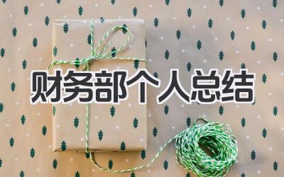 财务部个人总结 财务部工作个人年度总结​