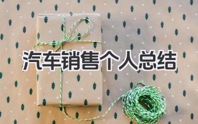 汽车销售个人总结 汽车销售个人业绩与经验总结
