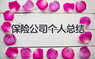 保险公司个人总结 保险行业个人工作经验分享