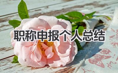 职称申报个人总结 专业技术职称申报工作总结​
