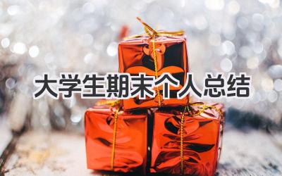 大学生期末个人总结 大学生学期末个人总结报告​