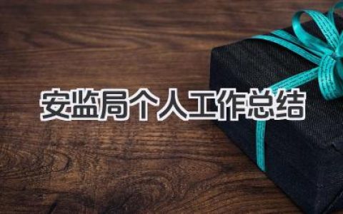 安监局个人工作总结 安监局岗位个人工作情况总结​