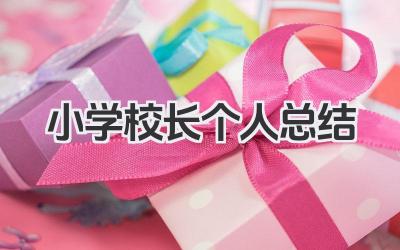 小学校长个人总结 小学校长年度工作管理总结​