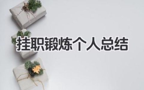 挂职锻炼个人总结 挂职工作个人成长与收获总结