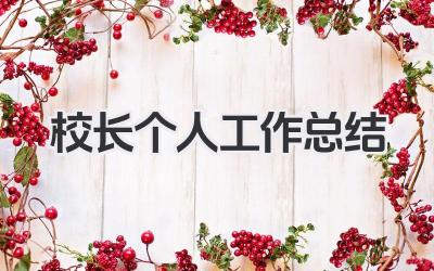 校长个人工作总结 学校校长年度工作管理总结​