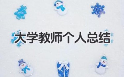 大学教师个人总结 高校教师教学与科研工作总结​