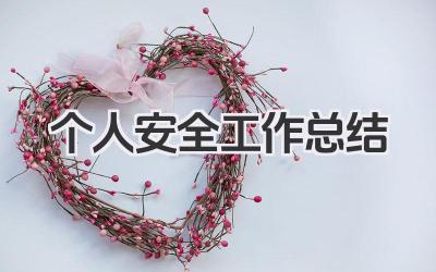 个人安全工作总结 个人安全工作小结