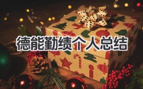 德能勤绩个人总结 德能勤绩自我总结​