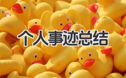 个人事迹总结 个人事迹小结​
