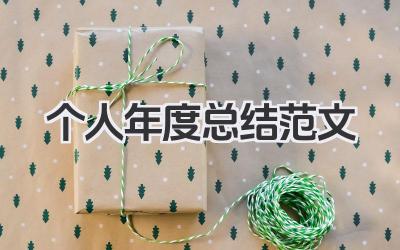 个人年度总结范文 个人年度总结模板