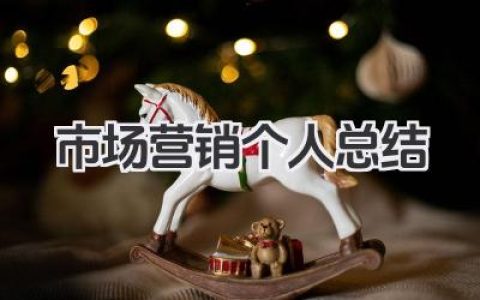 市场营销个人总结 市场营销工作小结​