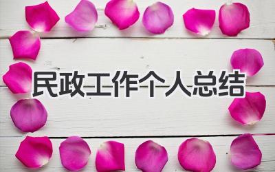 民政工作个人总结 民政工作小结