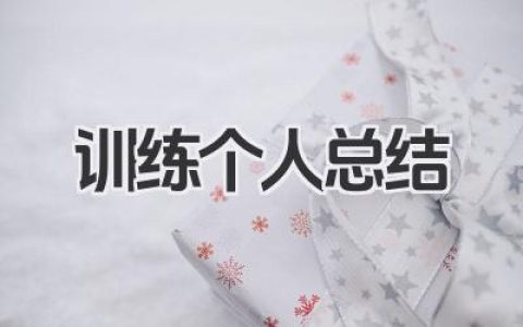 训练个人总结 训练工作总结