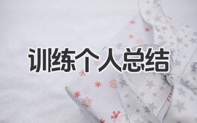 训练个人总结 训练工作总结