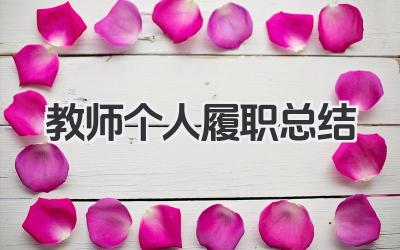 教师个人履职总结 教师履职总结