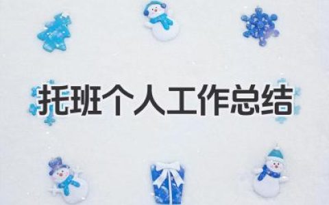 托班个人工作总结 托班工作总结​