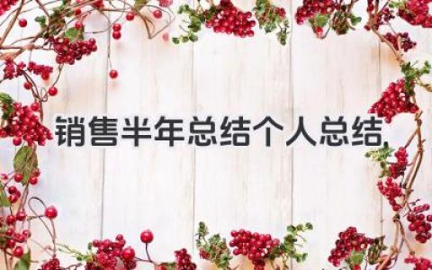 销售半年总结个人总结 销售半年总结​