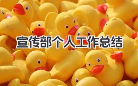 宣传部个人工作总结 宣传部个人工作小结​