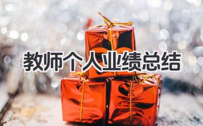 教师个人业绩总结 教师个人业绩小结​
