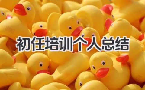 初任培训个人总结 初任培训个人小结​