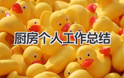 厨房个人工作总结 厨房个人工作小结​